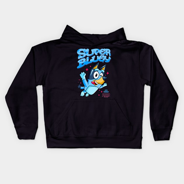 hero bluey cute Kids Hoodie by GapiKenterKali